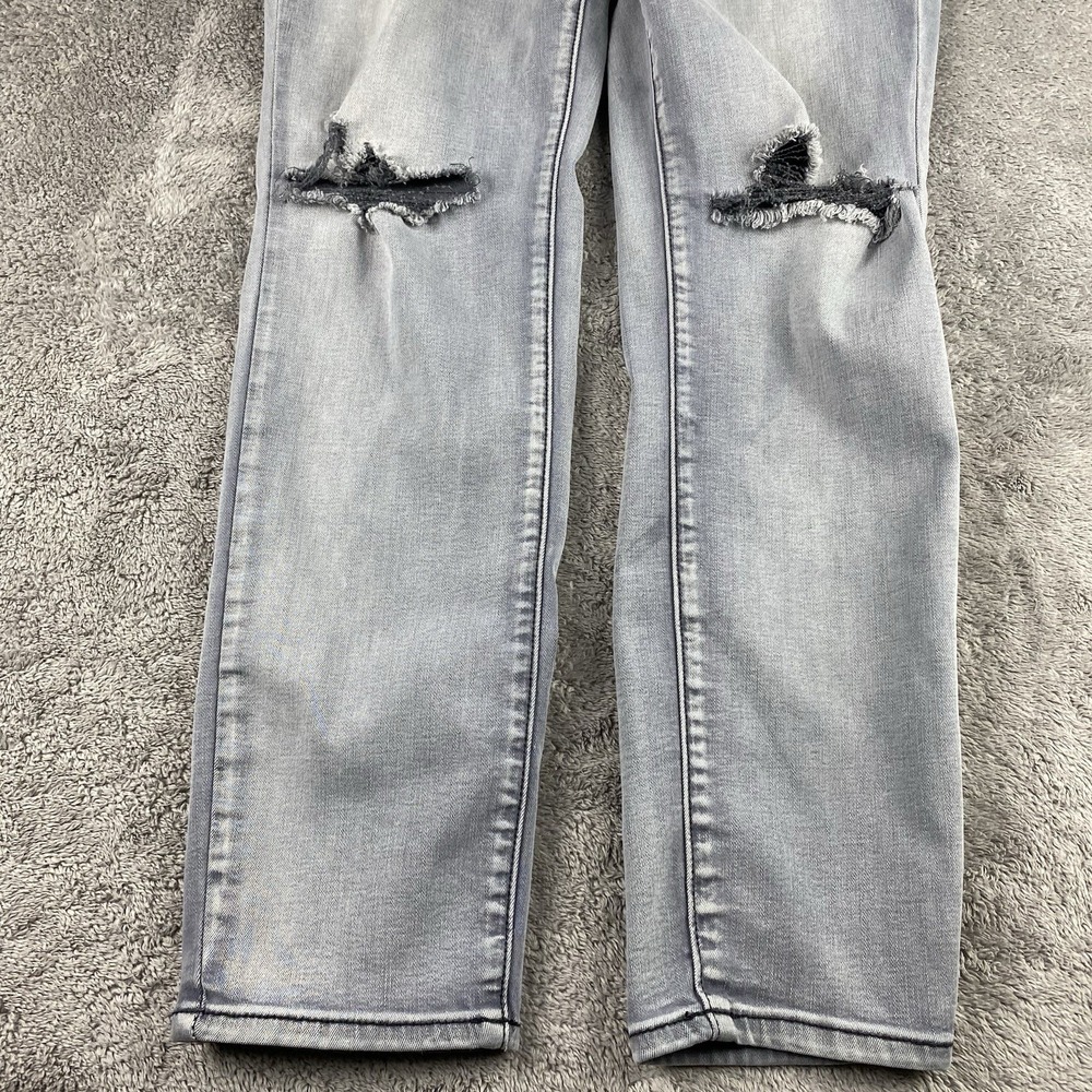 American Eagle Super Stretch Hi-Rise Jegging Pants Womens 12 R‎ Gray Distressed - Picture 2 of 15